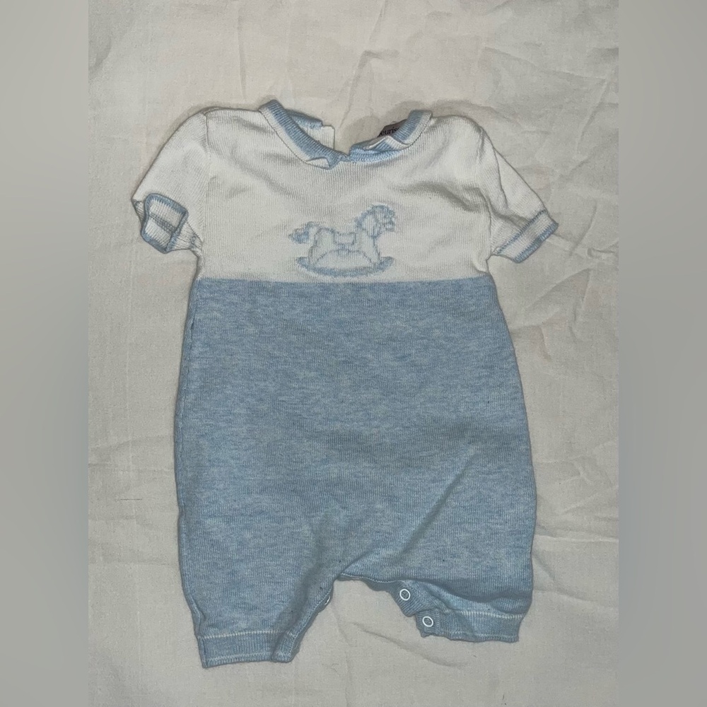 Fleurisse Blue Knit Romper